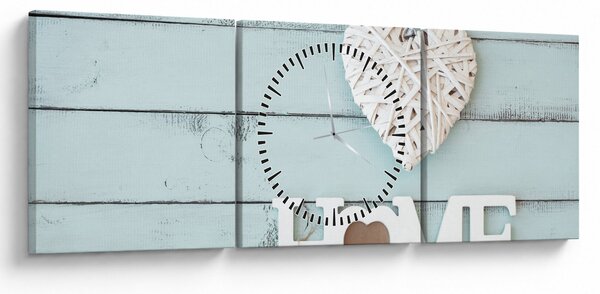 Obraz - I love home (s hodinami) (90x30 cm)