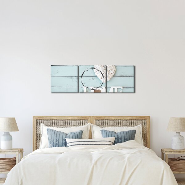 Obraz - I love home (s hodinami) (90x30 cm)