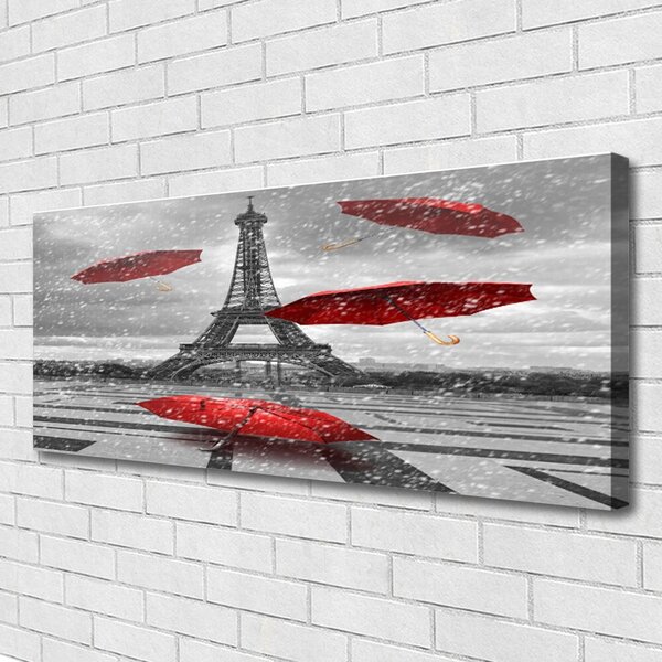 Obraz Canvas Eiffelova veža paríž dáždnik 125x50 cm