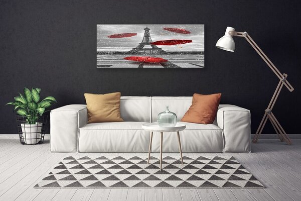 Obraz Canvas Eiffelova veža paríž dáždnik 125x50 cm