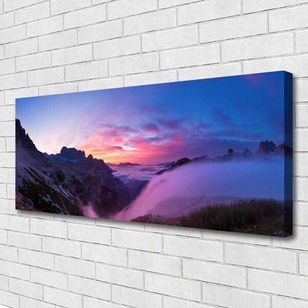 Obraz Canvas Hmla hory východ slnka 125x50 cm