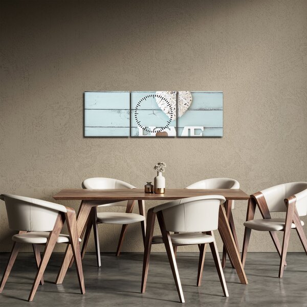 Obraz - I love home (s hodinami) (90x30 cm)