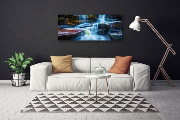 Obraz Canvas Skaly vodopád rieka príroda 125x50 cm