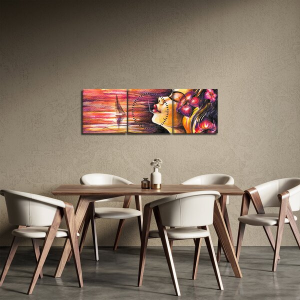 Obraz - Spomienky na leto (s hodinami) (90x30 cm)