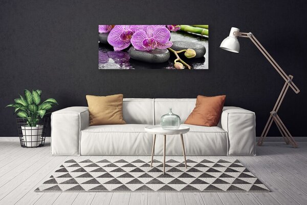 Obraz Canvas Kamene zen orchidea kúpele 125x50 cm