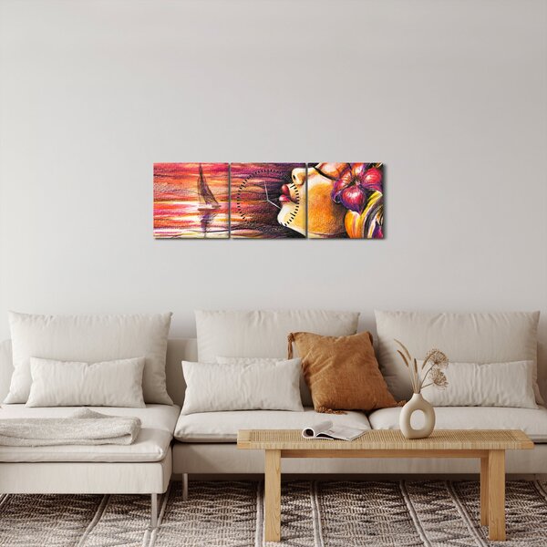 Obraz - Spomienky na leto (s hodinami) (90x30 cm)