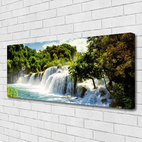 Obraz Canvas Vodopád príroda les 125x50 cm