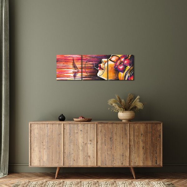 Obraz - Spomienky na leto (s hodinami) (90x30 cm)
