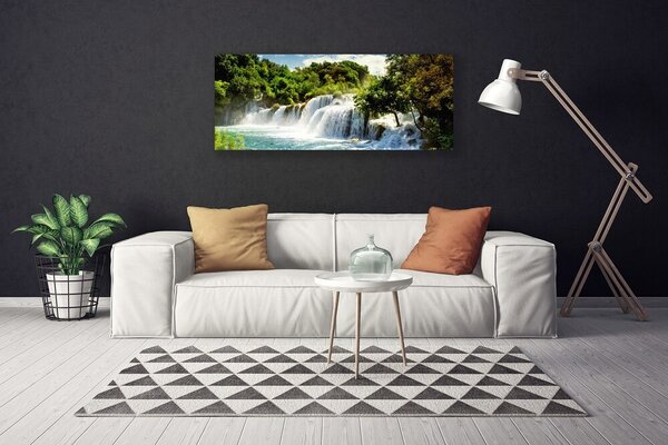 Obraz Canvas Vodopád príroda les 125x50 cm