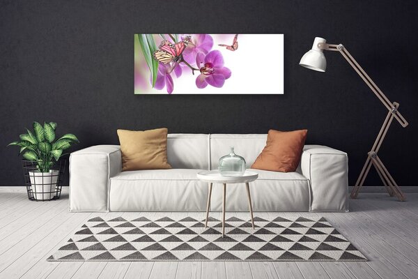 Obraz Canvas Motýle kvety príroda 125x50 cm