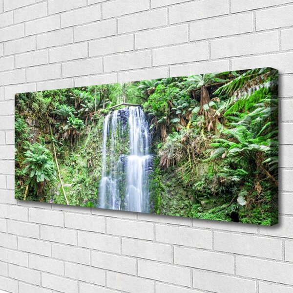 Obraz Canvas Vodopád stromy príroda 125x50 cm