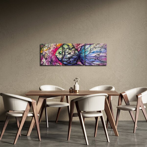 Obraz - Farebná rybička (s hodinami) (90x30 cm)