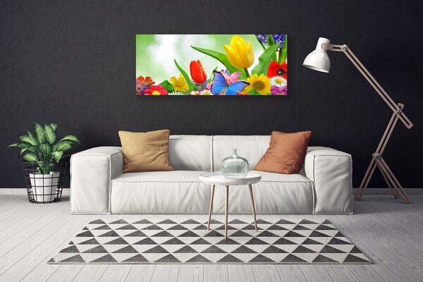 Obraz Canvas Motýľ kvety príroda 125x50 cm