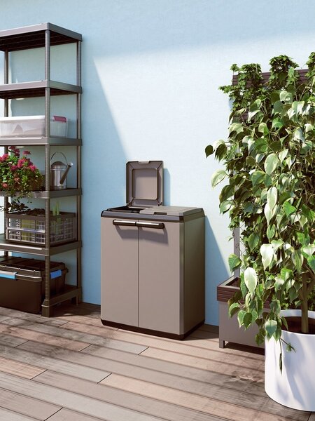 Záhradný recyklačný kôš SPLIT CABINET BASIC sivá