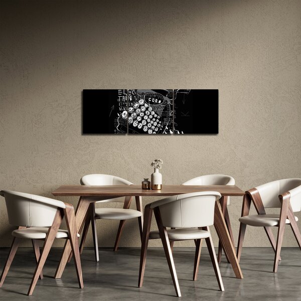Obraz - Kresba v Banksyho štýle (s hodinami) (90x30 cm)