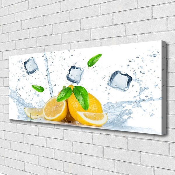 Obraz na plátne Citrón kostka ľadu kuchyňa 125x50 cm
