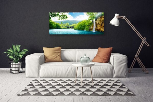 Obraz na plátne Vodopád jazero príroda 125x50 cm