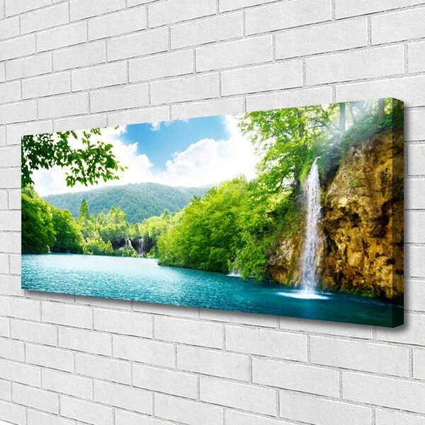 Obraz na plátne Vodopád jazero príroda 125x50 cm