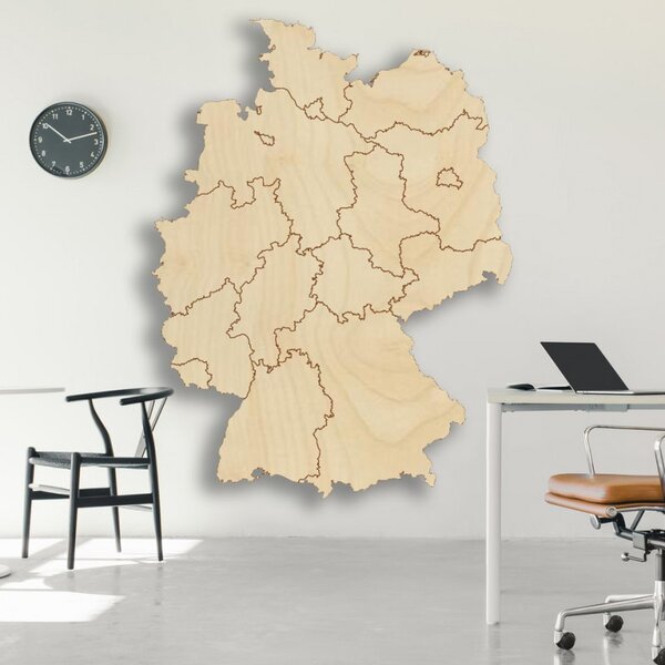 Drevená nástenná mapa Nemecko - 16 dielikov | SENTOP M004