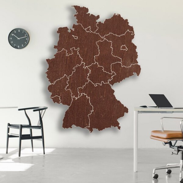 Drevená nástenná mapa Nemecko - 16 dielikov | SENTOP M004