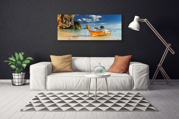 Obraz na plátne Loďka more príroda 125x50 cm