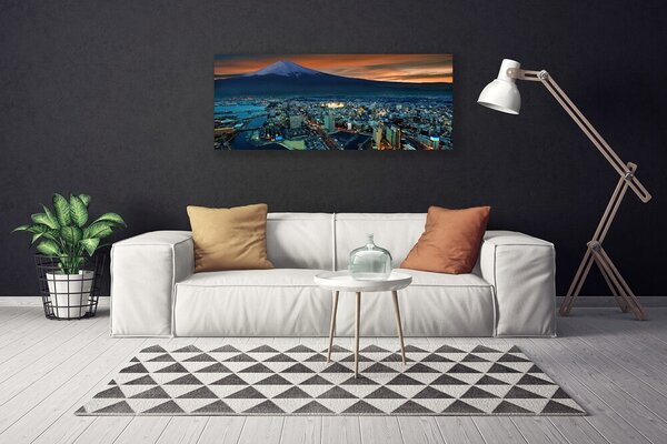 Obraz na plátne Mesto hora dmy 125x50 cm