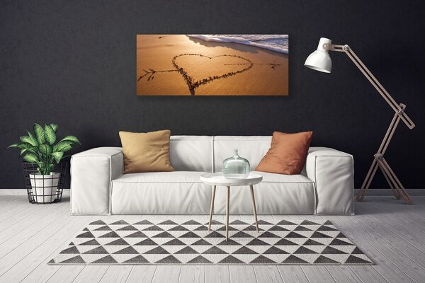 Obraz na plátne Pláž srdce more umenie 125x50 cm