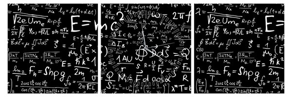 Obraz - Matematika (s hodinami) (90x30 cm)