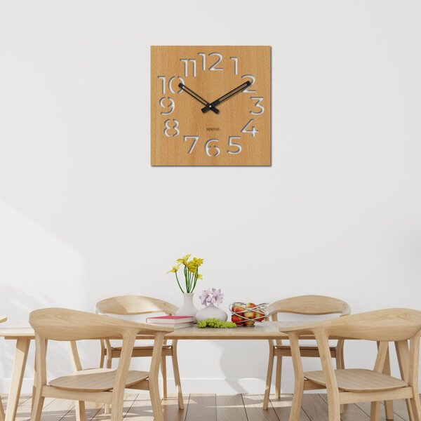 Moderné drevené nástenné hodiny | Minimalistický dizajn do interiéru I SENTOP HDFK033