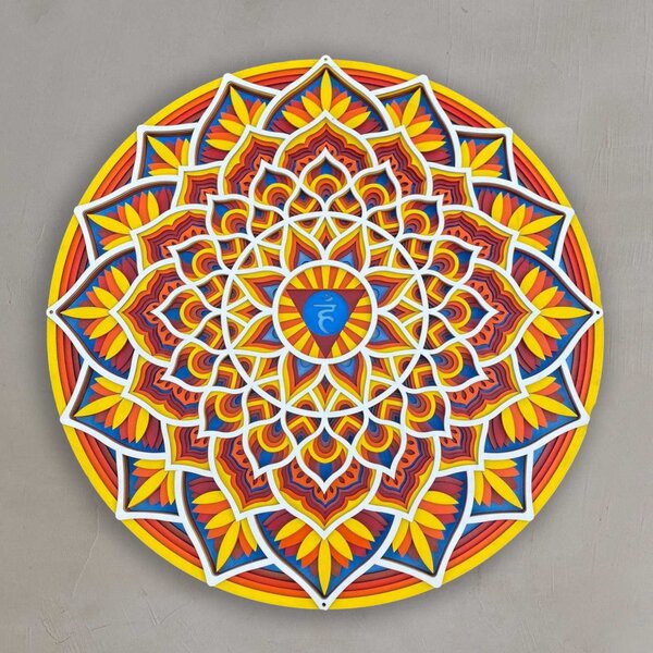 Vyrezávaná drevená 3D mandala na stenu | SENTOP PR0460-A