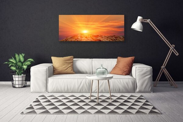 Obraz Canvas Slnko nebo hora krajina 125x50 cm