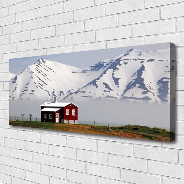 Obraz Canvas Hora dom krajina 125x50 cm