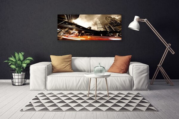 Obraz Canvas Mesto cesta domy 125x50 cm