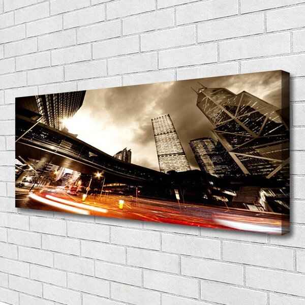 Obraz Canvas Mesto cesta domy 125x50 cm