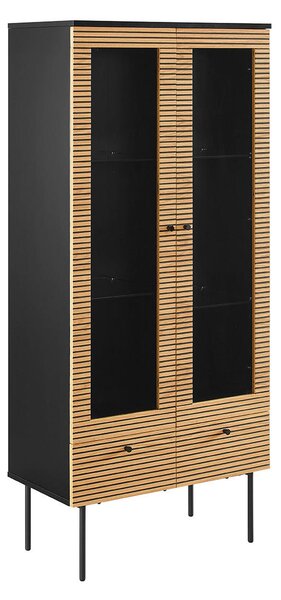 VITRÍNA, dub, čierna, farba duba, 79/179/43 cm Livetastic - Sklenené vitríny, Online Only