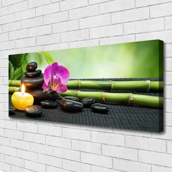 Obraz Canvas Bambus kvet kamene zen 125x50 cm