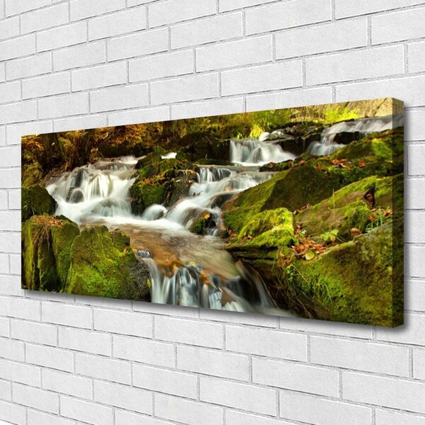Obraz Canvas Vodopád skaly príroda 125x50 cm