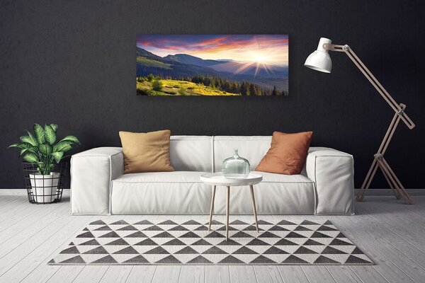 Obraz Canvas Hora les slnko krajina 125x50 cm