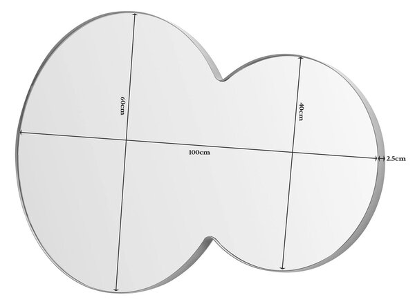 NÁSTENNÉ ZRKADLO 90/60/2,5 cm Xora - Zrkadlá na stenu