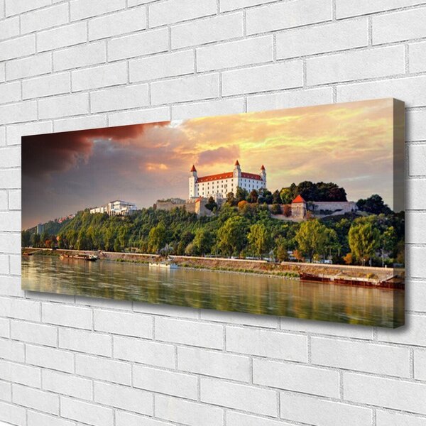 Obraz Canvas Mesto jazero krajina 125x50 cm