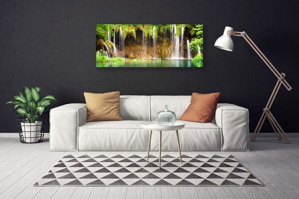 Obraz Canvas Vodopád jazero príroda 125x50 cm