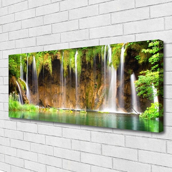 Obraz Canvas Vodopád jazero príroda 125x50 cm