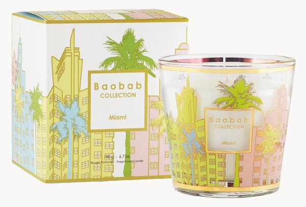 Ručne fúkaná vonná sviečka My First Baobab Miami (Salt Flower, Beach Pine & Cypress)