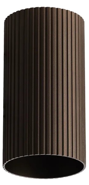 Minimalistické bodové svietidlo Lucas Ribbed Tube 10 kávová