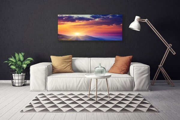 Obraz Canvas Slnko hory príroda 125x50 cm