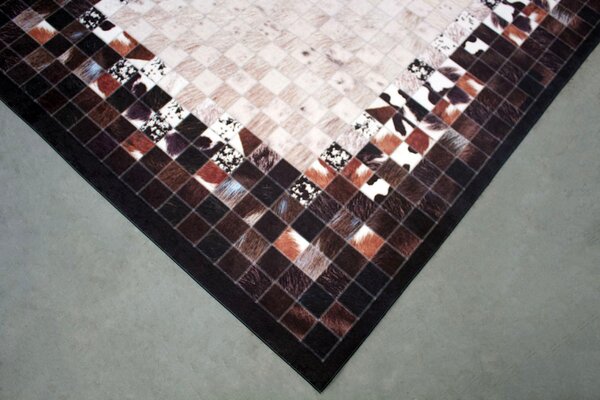 BE Koberec Porte 2054 BLACK – čierny béžový obdĺžnikový Rozmer: 50x80 cm