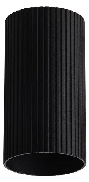 Minimalistické bodové svietidlo Lucas Ribbed Tube 10 čierna