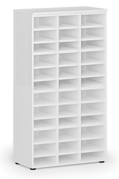 Triediaci regál PRIMO WHITE, 800 x 420 x 1434 mm, 36 priehradok, biely