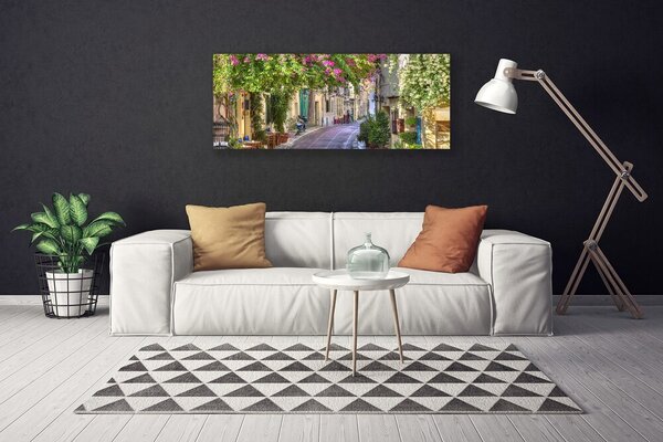 Obraz Canvas Aleje kvety domy rastlina 125x50 cm
