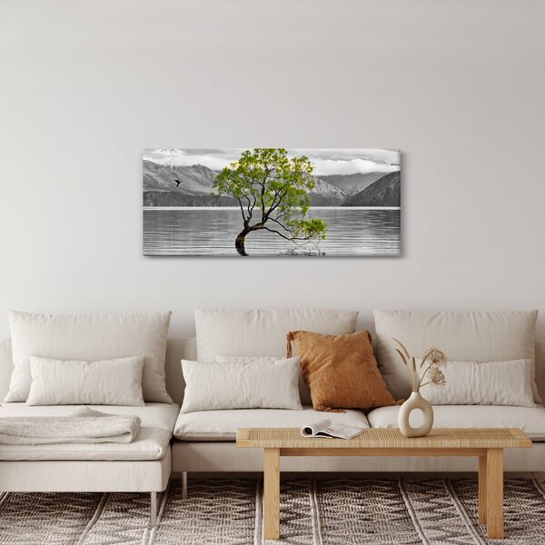 Obraz stromu uprostred jazera (120x50 cm)